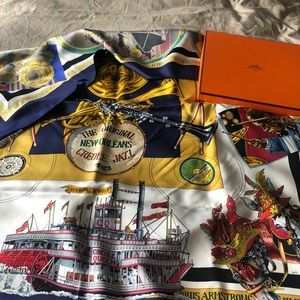 Vintage Hermès Jazz motif silk scarf